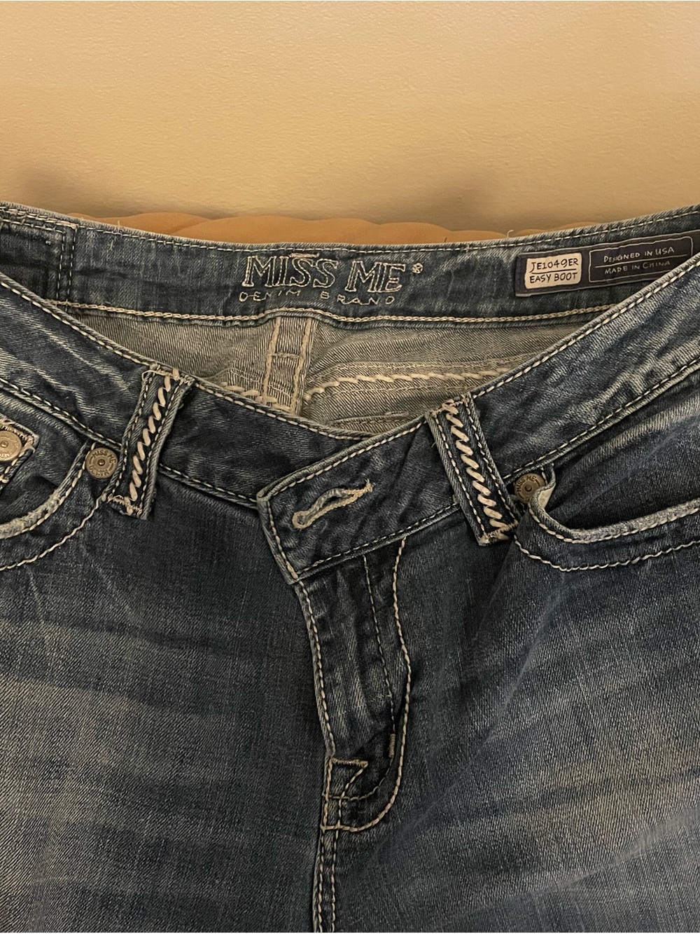 Miss Me Women's Distressed Medium Blue Bootcut Jeans